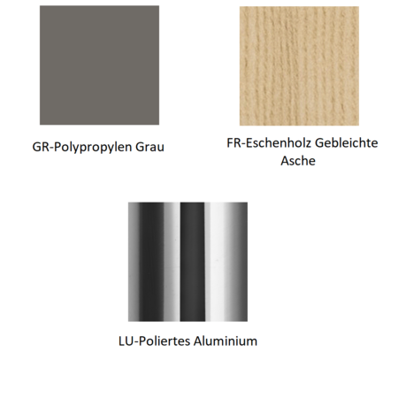 Pedrali Babila 2757 Barhocker-FR-Eschenholz Gebleichte Asche-GR-Polypropylen Grau-LU-Poliertes Aluminium
