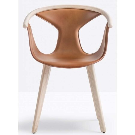Pedrali Fox 3727 Stuhl-F04-Kernleder Cognac-FR-Eschenholz Esche