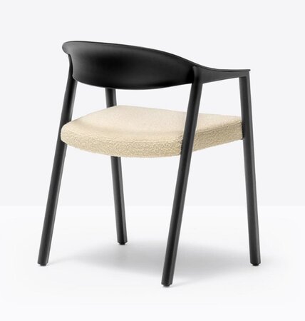 Pedrali Héra 2865 Stuhl-AN-Eschenholz Schwarz / Beige