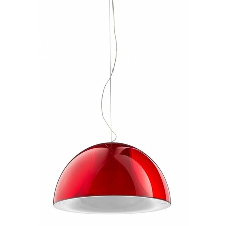 Pedrali L002S Pendelleuchte-RT-Polycarbonat Rot Transparent