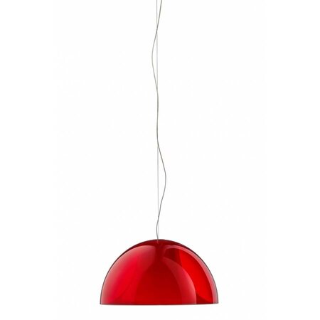 Pedrali L002S Pendelleuchte-RT-Polycarbonat Rot Transparent