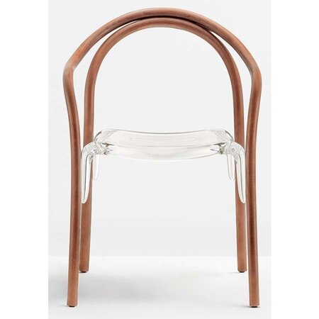 Pedrali Soul 3745 Stuhl-TR-Polycarbonat Transparent / N2-Eschenholz Walnussfarben
