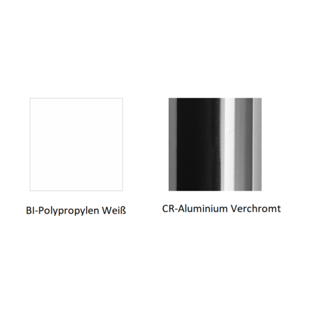 Pedrali Plural Bänke-4-Sitzer-BI-Polypropylen Weiß-CR-Aluminium Verchromt