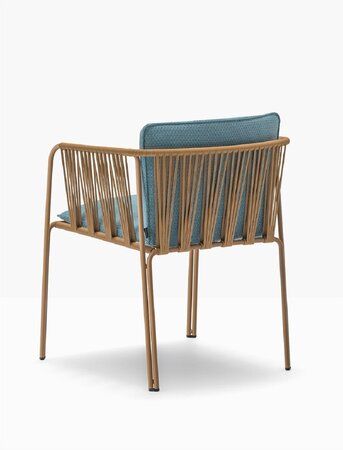Pedrali Narì 6360 - Outdoor Sessel - MI100E Honey - D82 Aqua