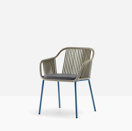 Pedrali Babila Twist 2795 - Outdoor Sessel - BL300E Blue - D25 Grey