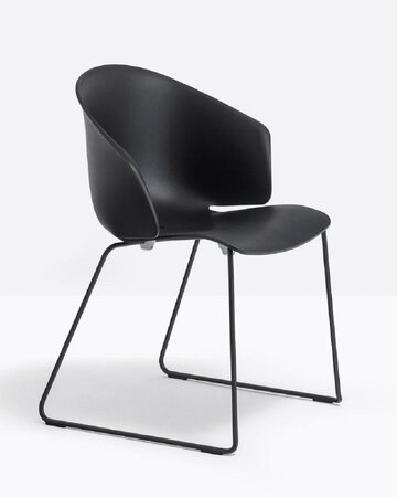 Pedrali Grace 411 Stuhl-NERO-Stahl Schwarz-NE-Polypropylen Schwarz