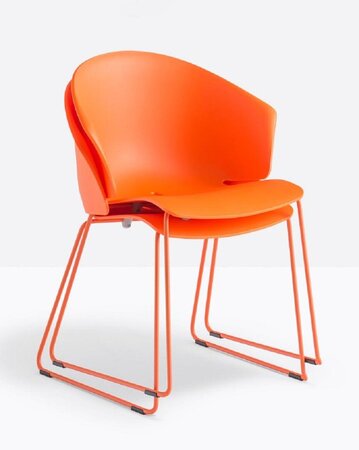Pedrali Grace 411 Stuhl-AR200-Stahl Orange-AR-Polypropylen Orange