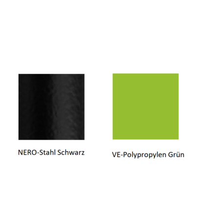Pedrali Grace 411 Stuhl-NERO-Stahl Schwarz-VE-Polypropylen Grün