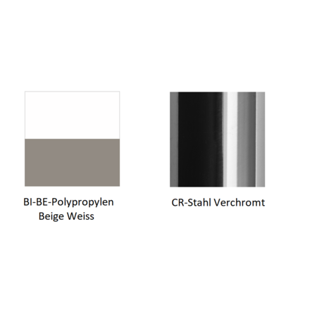 Pedrali Tweet 895 Armlehnenstuhl-BI-BE-Polypropylen Beige Weiss-CR-Stahl Verchromt