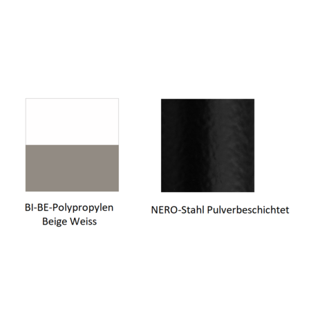 Pedrali Tweet 895 Armlehnenstuhl-BI-BE-Polypropylen Beige Weiss-NERO-Stahl Pulverbeschichtet