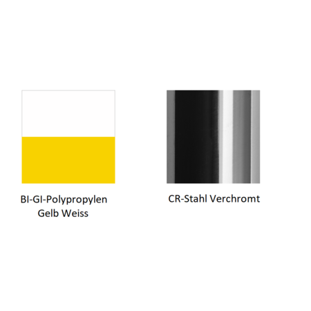 Pedrali Tweet 895 Armlehnenstuhl-BI-GI-Polypropylen Gelb Weiss-CR-Stahl Verchromt