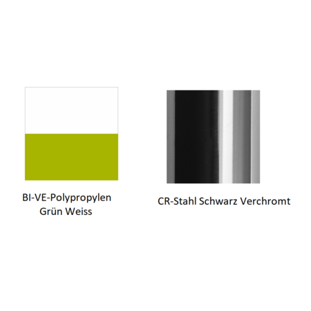 Pedrali Tweet 895 Armlehnenstuhl-BI-VE-Polypropylen Grün Weiss-CR-Stahl Schwarz Verchromt