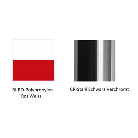 Pedrali Tweet 895 Armlehnenstuhl-BI-RO-Polypropylen Rot Weiss-CR-Stahl Schwarz Verchromt