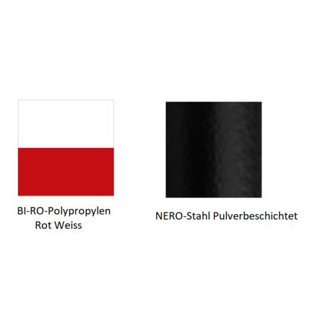 Pedrali Tweet 895 Armlehnenstuhl-BI-RO-Polypropylen Rot Weiss-NERO-Stahl Pulverbeschichtet