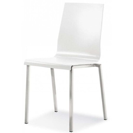 Pedrali Kuadra 1101 Stuhl-BI-Tecnopolymer Weiss-CR-Stahl Verchromt
