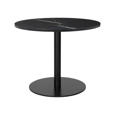 GUBI 1.0 Lounge Table Round Diameter 80 - Black Marquina Marble - Black Base 