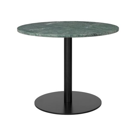GUBI 1.0 Lounge Table Round Diameter 80 - Green Guatemala Marble - Black Base