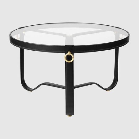 Gubi Adnet Coffee Table - Circular, Ø70 - Black Leather