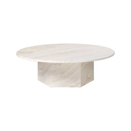Gubi Epic Coffee Table - Round - White Travertine