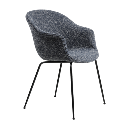 Gubi Bat Dining Chair - Fully Upholstered, Conic base - Stuhl: Around Bouclé
