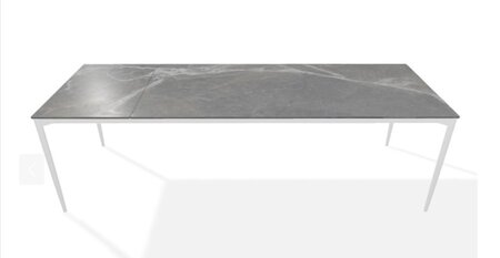 Joli Marguerite Ausziehtisch-Marguerite Ausziehtisch-Weiss-200 x 260 cm-Marmor Marone