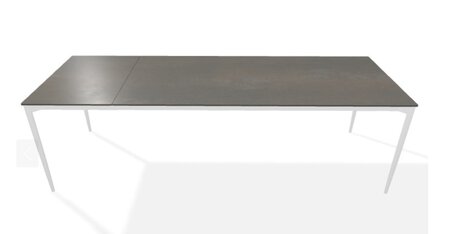 Joli Marguerite Ausziehtisch-Marguerite Ausziehtisch-Weiss-200 x 260 cm-Schwarzes Eisen