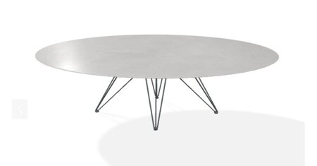 Joli Wire Tisch Oval-Anthrazit-250 x 128 cm-Charisma Grau