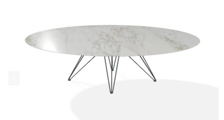 Joli Wire Tisch Oval-Anthrazit-250 x 128 cm-Bianco D’Oro