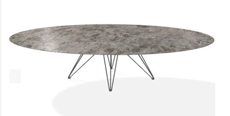 Joli Wire Tisch Oval-Anthrazit-300 x 128 cm-Emperador