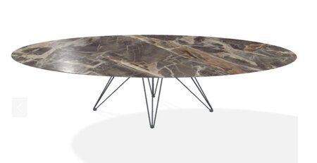 Joli Wire Tisch Oval-Anthrazit-300 x 128 cm-Caravaggio