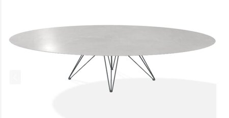 Joli Wire Tisch Oval-Anthrazit-300 x 128 cm-Charisma Grau