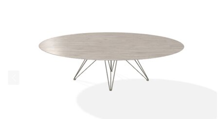 Joli Wire Tisch Oval-Bronze-210 x 128 cm-Weiche Eiche