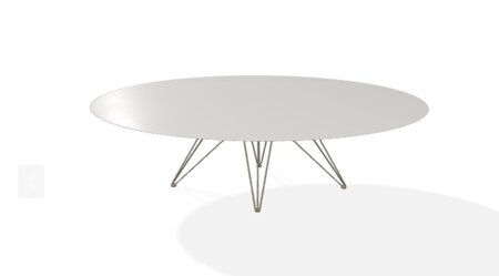 Joli Wire Tisch Oval-Bronze-210 x 128 cm-Absolutes Weiß