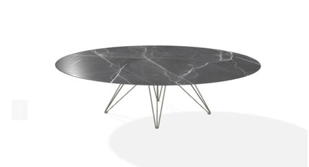 Joli Wire Tisch Oval-Bronze-210 x 128 cm-Schwarzer Diamant