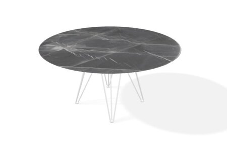 Joli Wire Tisch Rund-Weiss-Schwarzer Diamant-Ø 150 cm