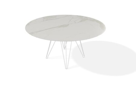 Joli Wire Tisch Rund-Weiss-Calacatta Naturale-Ø 150 cm