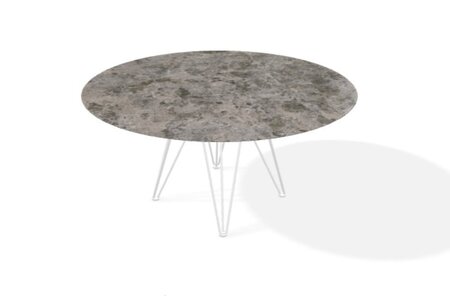 Joli Wire Tisch Rund-Weiss-Emperador-Ø 150 cm