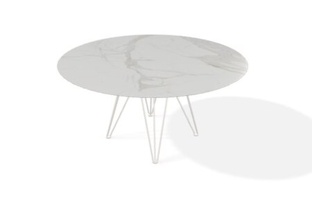 Joli Wire Tisch Rund-Linoleum-Calacatta-Ø 150 cm