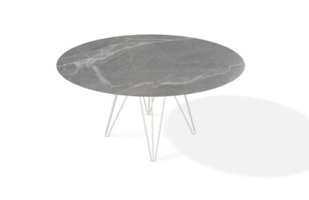 Joli Wire Tisch Rund-Linoleum-Marmor Marone-Ø 150 cm