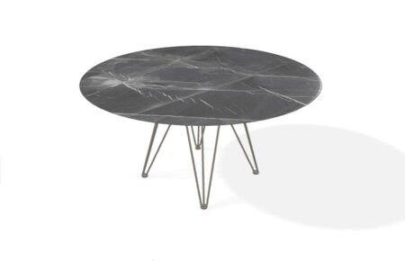 Joli Wire Tisch Rund-Taupe-Schwarzer Diamant-Ø 150 cm
