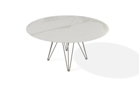 Joli Wire Tisch Rund-Taupe-Calacatta Naturale-Ø 150 cm
