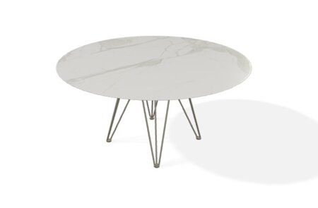 Joli Wire Tisch Rund-Bronze-Calacatta Naturale-Ø 150 cm