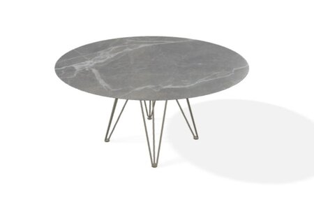 Joli Wire Tisch Rund-Bronze-Marmor Marone-Ø 150 cm
