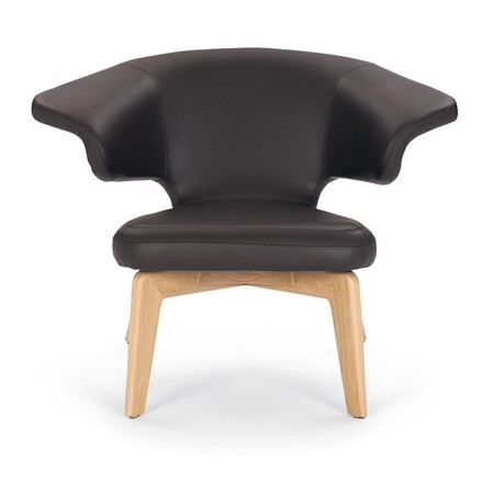 ClassiCon Munich Lounge Chair - Eiche - Classic Leder Schwarz 