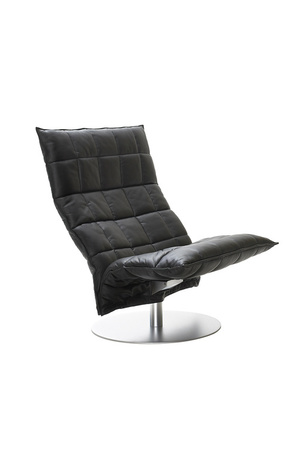 Woodnotes K Chair Swivel Narrow-black-leather