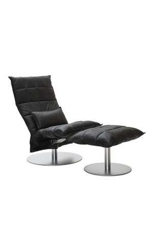 Woodnotes K Chair Swivel Narrow-black-leather