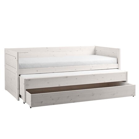 LifeTime Kojenbett mit Gästebett und Bettkasten - White Wash