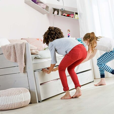 LifeTime Kojenbett mit Gästebett und Bettkasten - White Wash