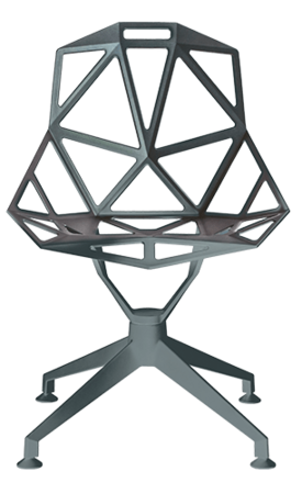 Magis Chair One 4Star Stuhl mit Viersternfuss- Grey/Green