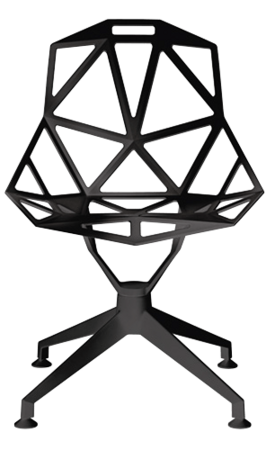 Magis Chair One 4Star Stuhl mit Viersternfuss- Schwarz